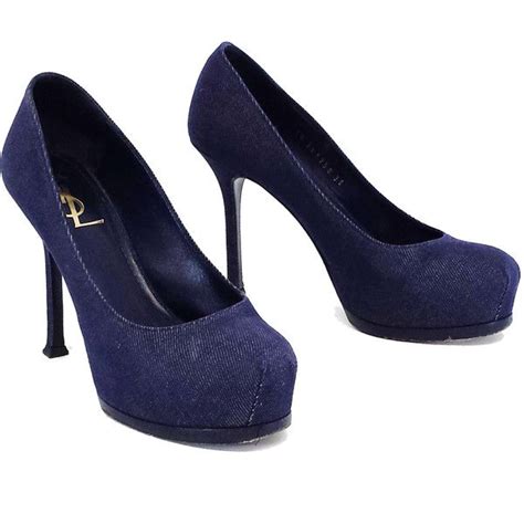 ysl vintage heels|ysl denim heels.